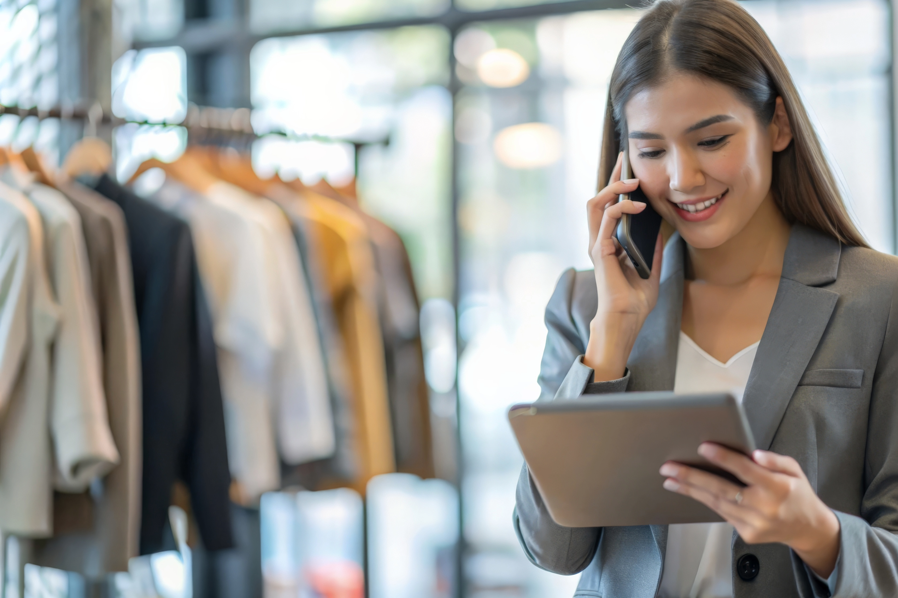 Small Business owner checking website on tablet